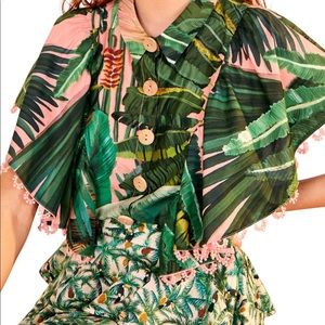 Like new Amazonia forest frilled sleeves shirt